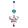 Moonlit Butterfly Belly Ring - Dangling Belly Ring. Navel Rings Australia.