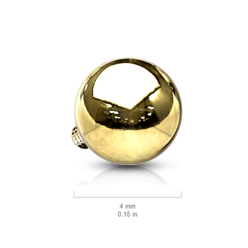 Internally Threaded Solid 14k White Gold Replacement Ball