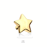 Internally Threaded Plain Star Replacement Ball in 14k White Gold