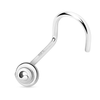 Classic Spiral Corkscrew Nose Ring in 14K White Gold