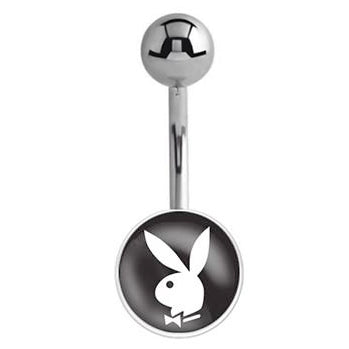 Officially Licensed Playboy Bunny Logo Belly Bars - Basic Curved Barbell. Navel Rings Australia.