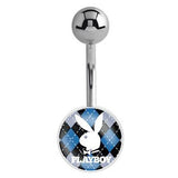 Officially Licensed Playboy Bunny Logo Belly Bars - Basic Curved Barbell. Navel Rings Australia.