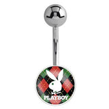 Officially Licensed Playboy Bunny Logo Belly Bars - Basic Curved Barbell. Navel Rings Australia.