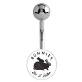 Officially Licensed Playboy Bunny Logo Belly Bars - Basic Curved Barbell. Navel Rings Australia.