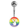 Officially Licensed Playboy Bunny Logo Belly Bars - Basic Curved Barbell. Navel Rings Australia.