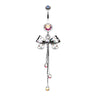Polka Dot Party Bow Belly Ring - Dangling Belly Ring. Navel Rings Australia.
