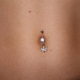 Pot Leaf Navel Ring - Dangling Belly Ring. Navel Rings Australia.