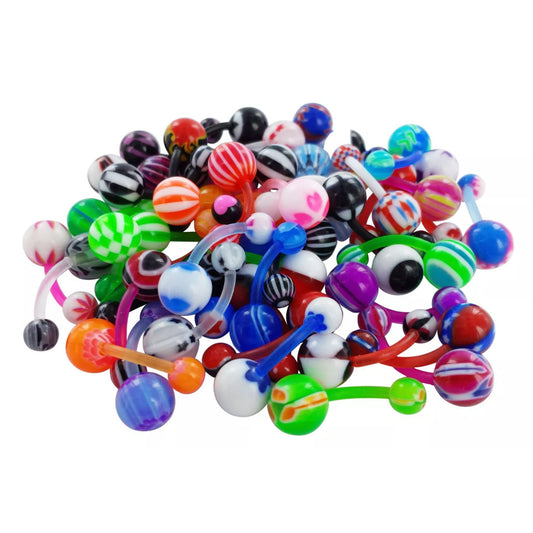 Pot LUCK Flex Acrylic Belly Piercing - Basic Curved Barbell. Navel Rings Australia.