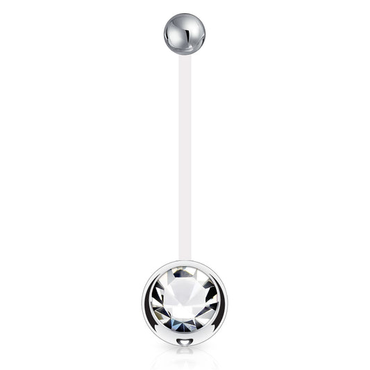 Mamma Mia Clear Flex Gem Maternity Belly Ring - Maternity Belly Ring. Navel Rings Australia.