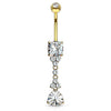 Vintage Journey Belly Bar in 14K Yellow Gold