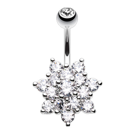 Très Jolis Bloom Belly Bar - Fixed (non-dangle) Belly Bar. Navel Rings Australia.