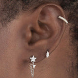 2mm Diamond Princess Earring by Maria Tash in Yellow Gold - Earring. Navel Rings Australia.
