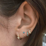 2mm Diamond Princess Earring by Maria Tash in Yellow Gold - Earring. Navel Rings Australia.