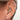 Princess Cut Four Diamond Trinity Earring by Maria Tash in 18K White Gold. Flat Stud. - Earring. Navel Rings Australia.