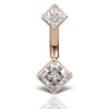 Designer Princess Solitaire Belly Ring in 14K Rose Gold by Maria Tash