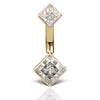 Designer Princess Solitaire Belly Ring in 14K Yellow Gold by Maria Tash