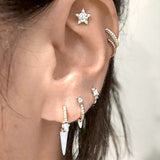 2mm Diamond Princess Earring by Maria Tash in Yellow Gold - Earring. Navel Rings Australia.