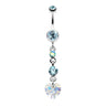 Prism Heart Drop Navel Ring - Dangling Belly Ring. Navel Rings Australia.