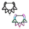 Zavannah Spiked Spear Septum Clicker in Titanium