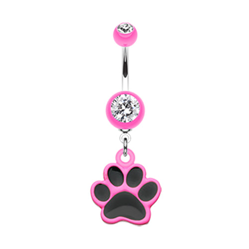 Four Legged Friends Paw Print Belly Ring