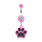Four Legged Friends Paw Print Belly Ring