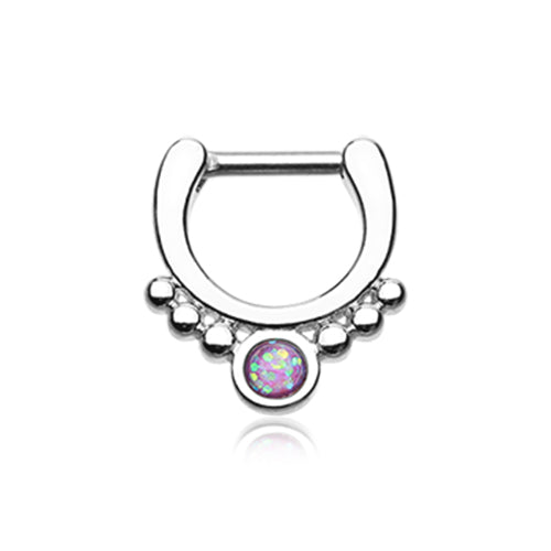 Classic Opal Grandiose Septum Clicker - Septum. Navel Rings Australia.