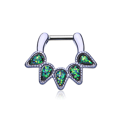 Mercedes Opal Spear Septum Ring