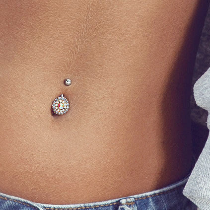 Juliet's Rose Gold Triple Tiered Belly Button Bar - Fixed (non-dangle) Belly Bar. Navel Rings Australia.