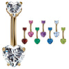 14K Yellow Gold Loved Up Gem Belly Rings