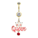 Queens Rock Belly Dangle - Dangling Belly Ring. Navel Rings Australia.