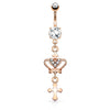 Queen of the Gods Belly Ring with Rose Gold Plating