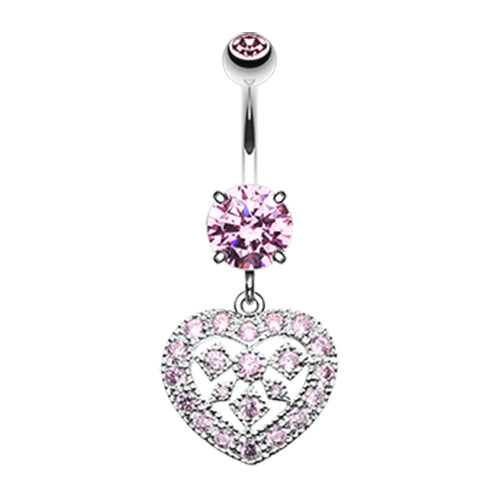 Queen of Hearts Belly Bar - Dangling Belly Ring. Navel Rings Australia.