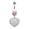 Queen of Hearts Belly Bar - Dangling Belly Ring. Navel Rings Australia.