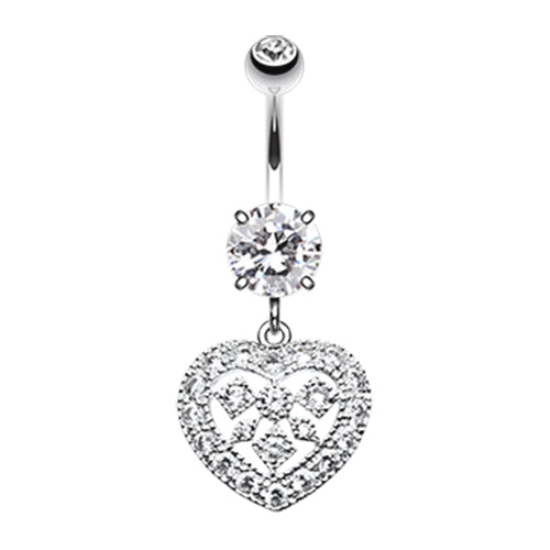 Queen of Hearts Belly Bar - Dangling Belly Ring. Navel Rings Australia.