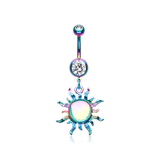 Dye Run Sunburst Opal Belly Button Ring