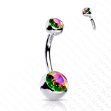 Titanium Internally Threaded Gem Belly Rings