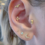 Diamond Moon Earstud by Maria Tash in 18K Rose Gold. Butterfly Stud. - Earring. Navel Rings Australia.