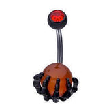 Mortal Glass Ball Belly Bar - Fixed (non-dangle) Belly Bar. Navel Rings Australia.