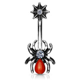 Australia's Redback Belly Button Ring - Split Spinal Belly Bar. Navel Rings Australia.