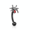 16g Petite Spider Reverse Navel Ring with Titanium Plating