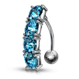 Gem Drop Reverse Belly Ring - Reverse Top Down Belly Ring. Navel Rings Australia.