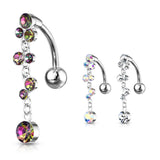 Climbing Wisteria Reverse Belly Piercing - Reverse Top Down Belly Ring. Navel Rings Australia.