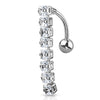 Crystal Waterfall Reverse Belly Ring