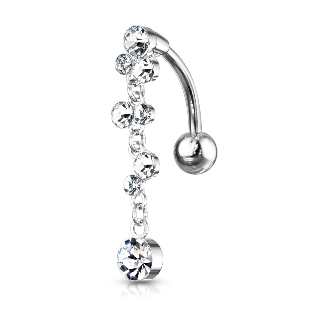 Climbing Wisteria Reverse Belly Piercing - Reverse Top Down Belly Ring. Navel Rings Australia.