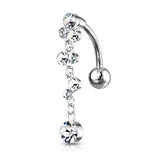 Climbing Wisteria Reverse Belly Piercing - Reverse Top Down Belly Ring. Navel Rings Australia.