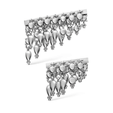 Tassel Bar Threaded Stud Earring by Maria Tash in 14K White Gold. Flat Stud.