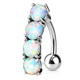 Classic Opal Drop Reverse Belly Ring - Reverse Top Down Belly Ring. Navel Rings Australia.