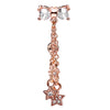 Twilight Drop Reverse Belly Ring in Rose Gold