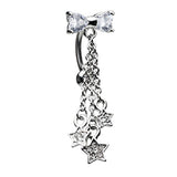 Twilight Drop Reverse Belly Ring - Reverse Top Down Belly Ring. Navel Rings Australia.