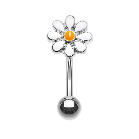16g Petite Popping Daisy Reversible Belly Bar - Reverse Top Down Belly Ring. Navel Rings Australia.